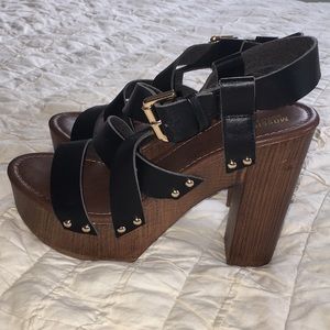 Black Wooden Heels